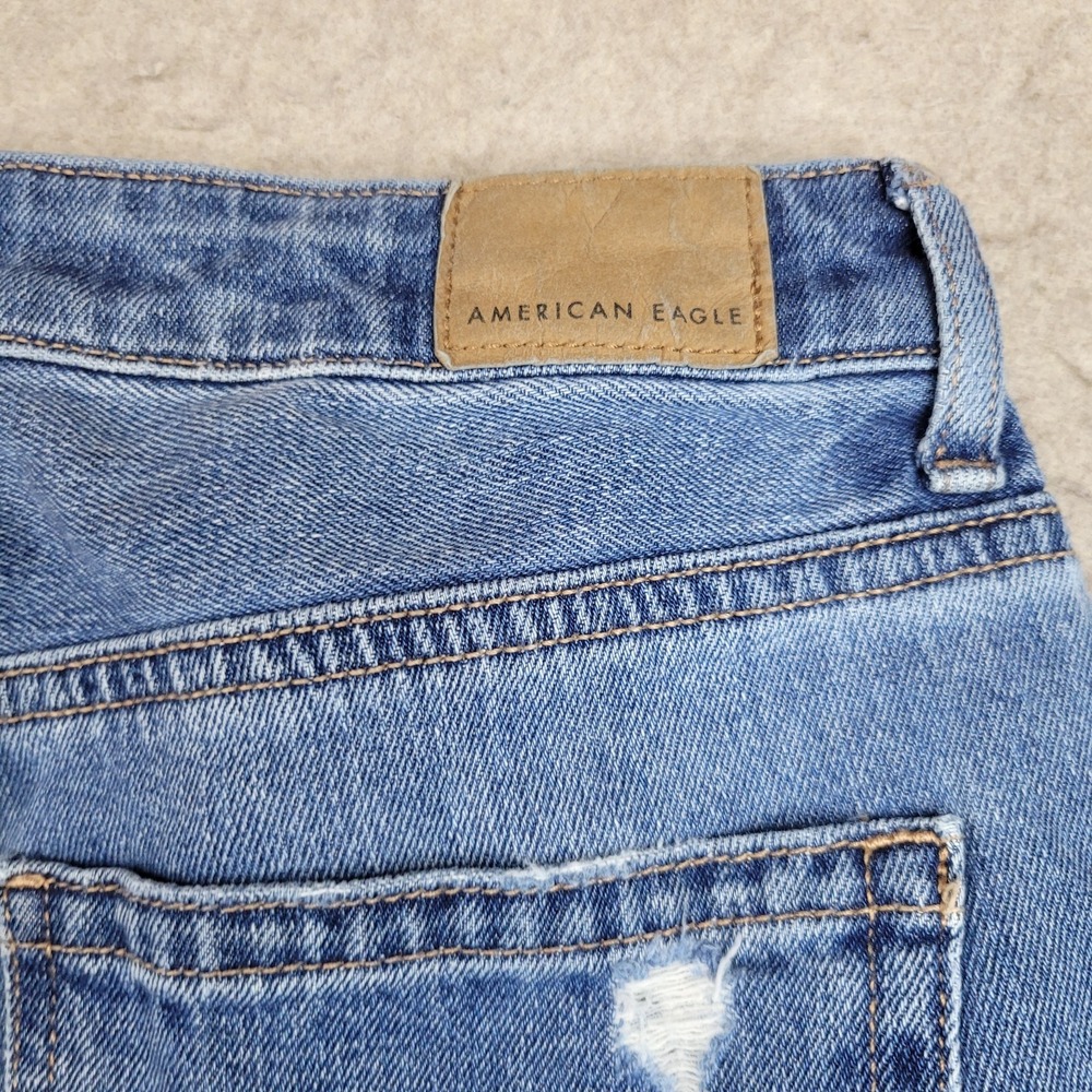 American Eagle Mom Jeans Womens 0 Reg Comfort Stretch Waistband Distressed - Picture 8 of 13